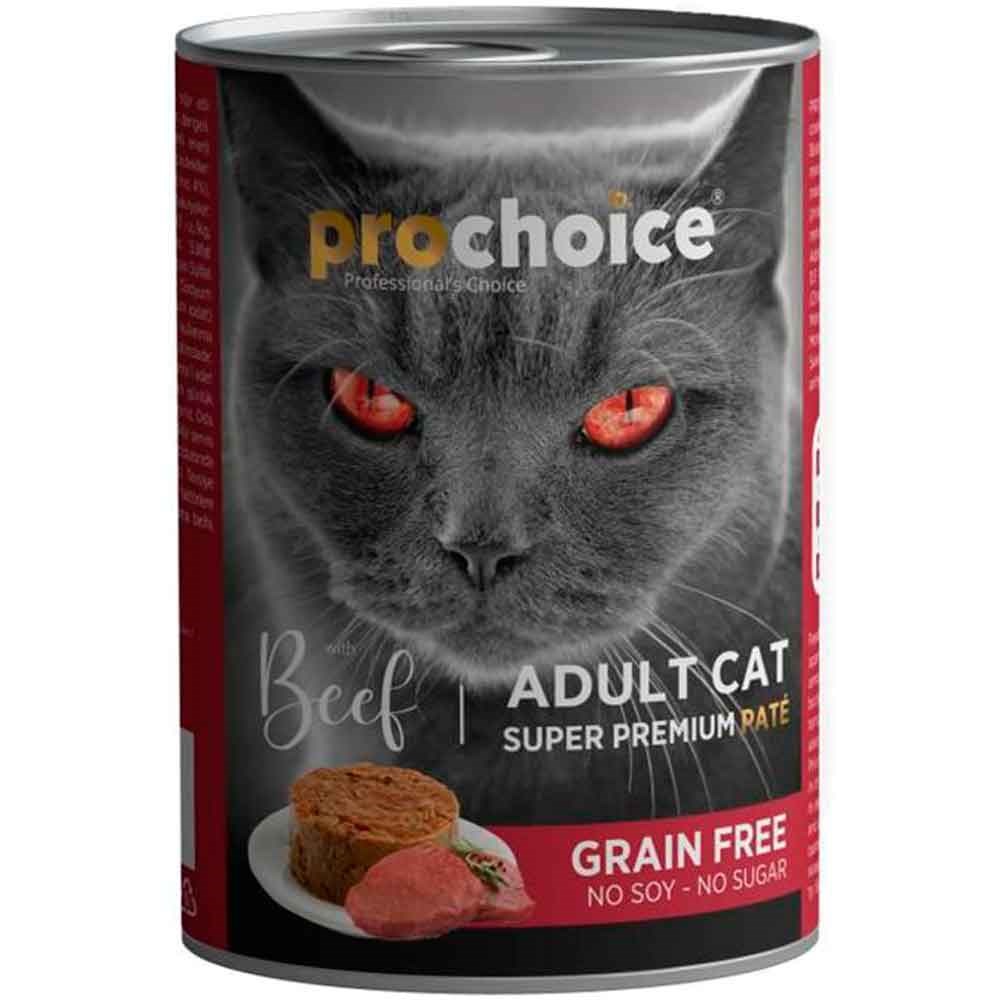 Pro Choice Sığır Etli Tahılsız Pate Yetişkin Kedi Konservesi 400 Gr 8681465602941 Pro Choice Yetişkin Kedi Konserve Mamaları Amazon Pet Center