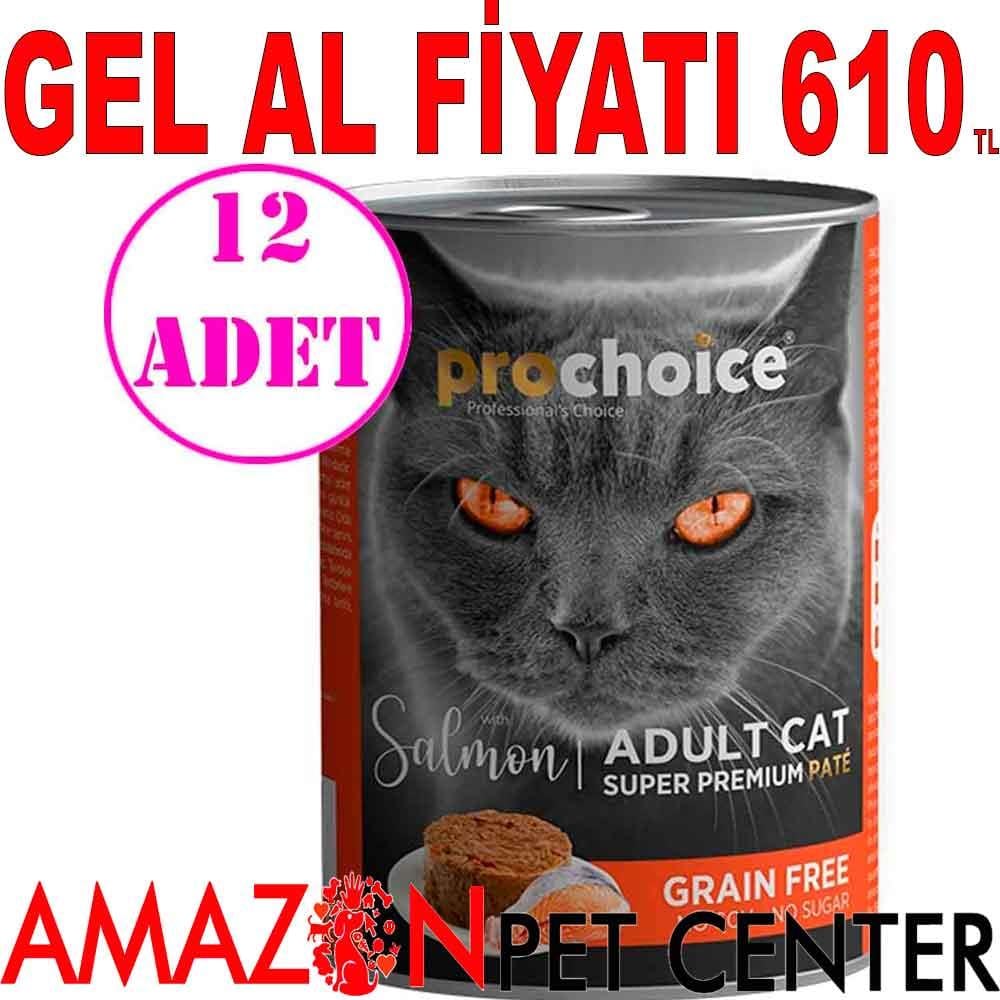 Pro Choice Somonlu Kedi Konservesi Pate 400 Gr 12 AD 19026008 Amazon Pet Center