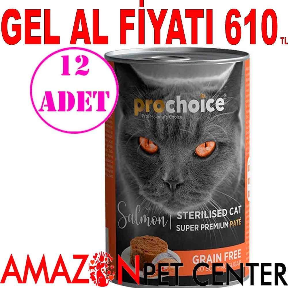 Pro Choice Sterilised Somonlu Kedi Konservesi 400 Gr 12 AD 19147000 Amazon Pet Center
