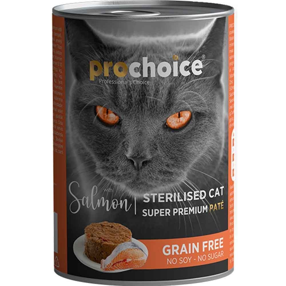 Pro Choice Sterilised Somonlu Kedi Konservesi Pate 400 Gr 8681465602903 Pro Choice Yetişkin Kedi Konserve Mamaları Amazon Pet Center