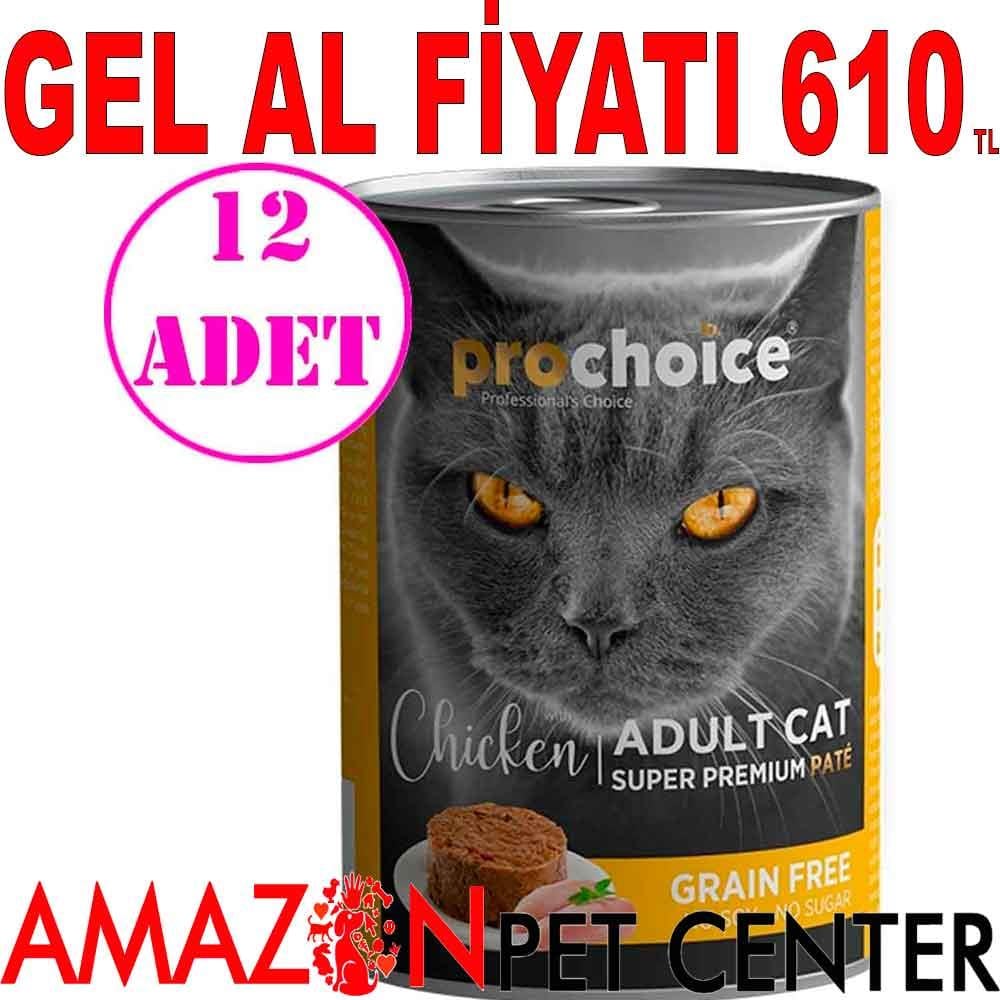 Pro Choice Tavuklu Kedi Konservesi Pate 400 Gr 12 AD 18911008 Amazon Pet Center