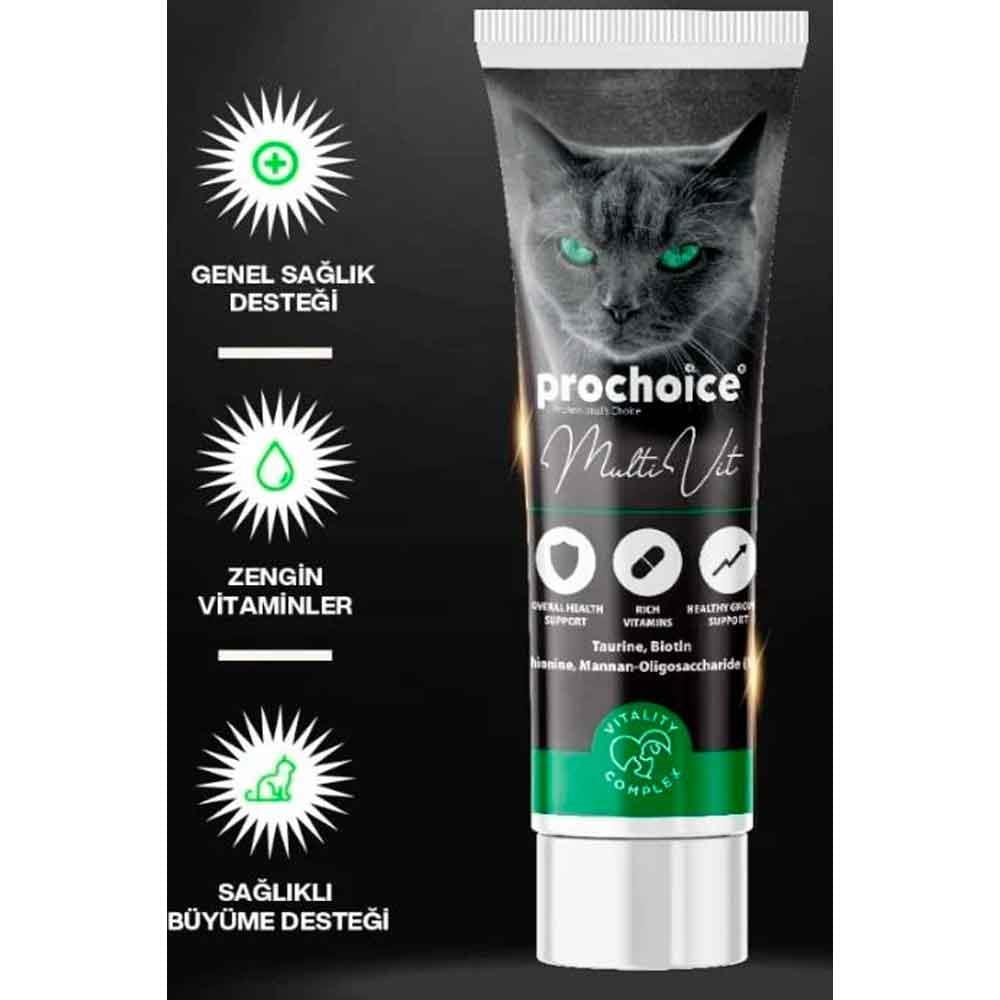 Prochoice Kediler İçin Taurinli Multi Vitaminli Malt Macunu 100 Ml 8681465609582 Amazon Pet Center