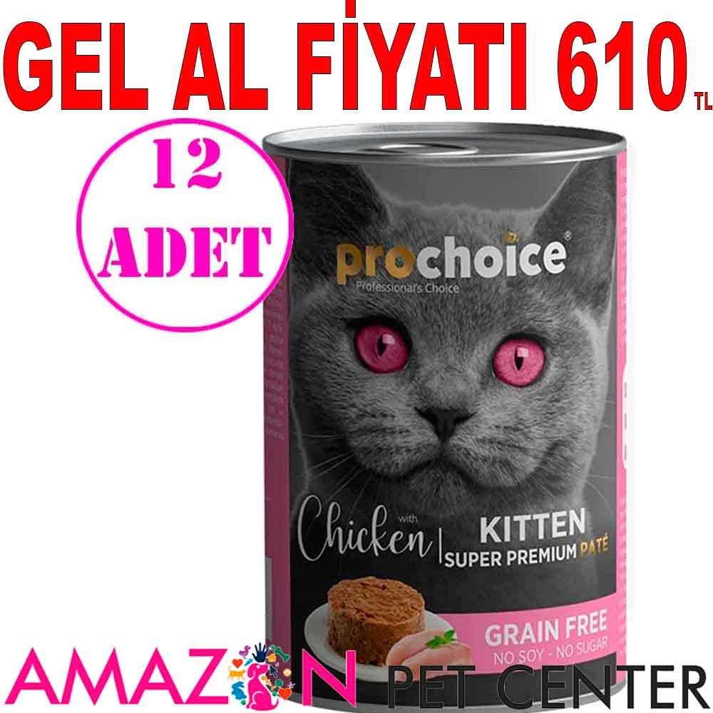 ProChoice Kitten Tavuklu Yavru Kedi Konservesi Pate 400 Gr 12 AD 18910001 Amazon Pet Center
