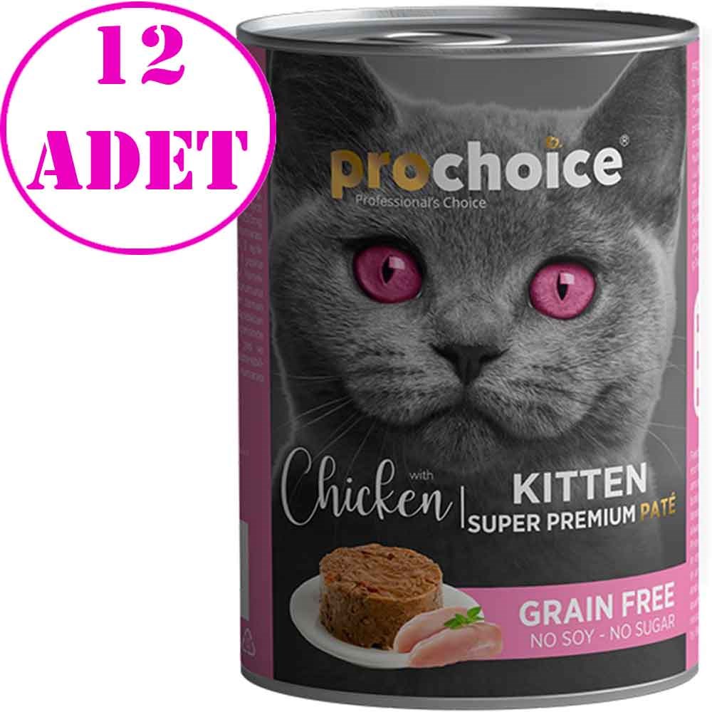 ProChoice Kitten Tavuklu Yavru Kedi Konservesi Pate 400 Gr 12 AD 32125993 Pro Choice Yavru Kedi Konserve Mamaları Amazon Pet Center