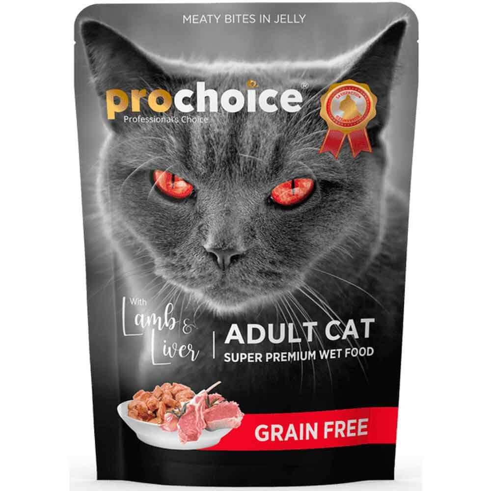 ProChoice Pouch Jöleli Kuzulu ve Ciğerli Tahılsız Kedi Konservesi 85 Gr 8681465603054 Pro Choice Yetişkin Kedi Konserve Mamaları Amazon Pet Center