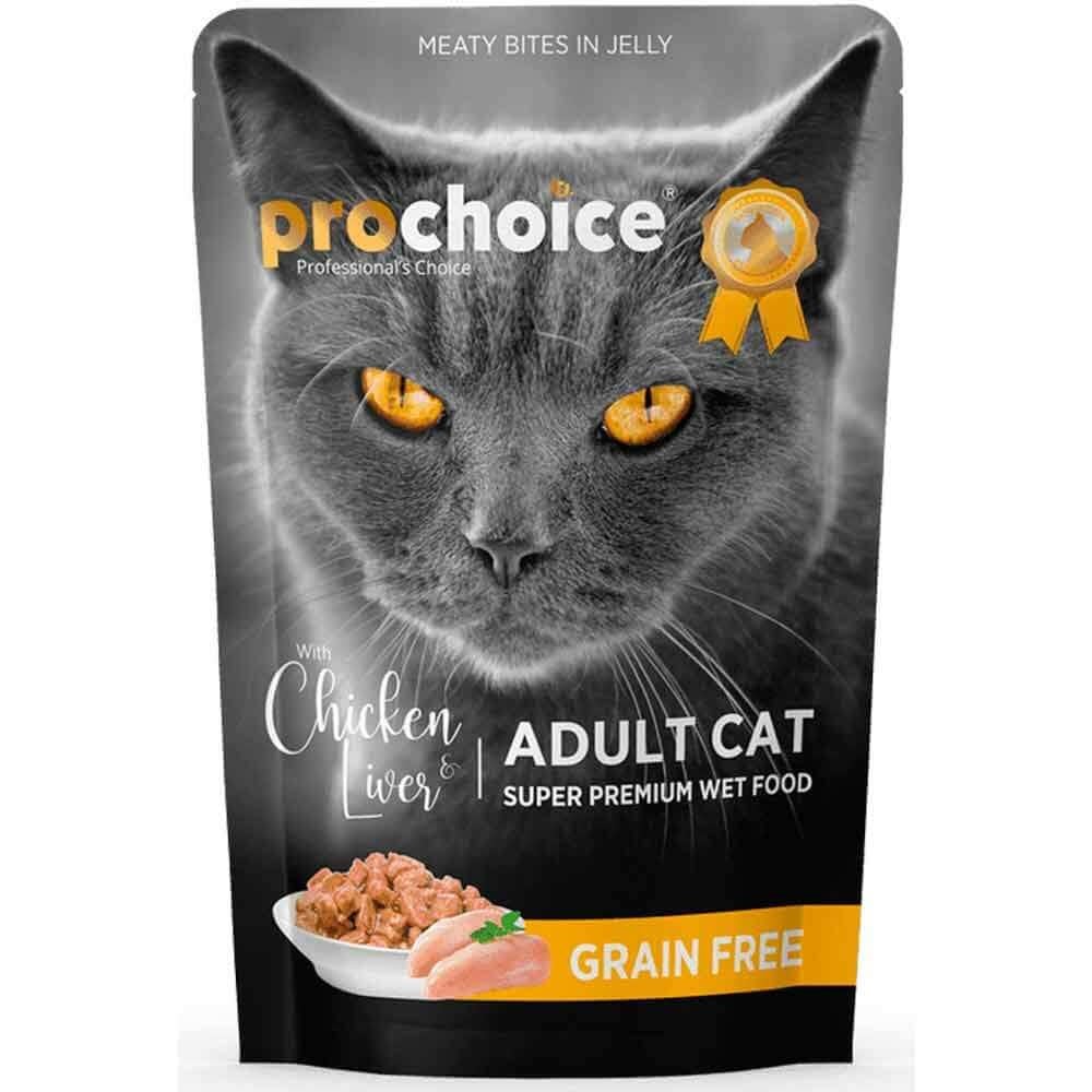 ProChoice Pouch Jöleli Tavuklu ve Ciğerli Tahılsız Kedi Konservesi 85 Gr 8681465603078 Pro Choice Yetişkin Kedi Konserve Mamaları Amazon Pet Center