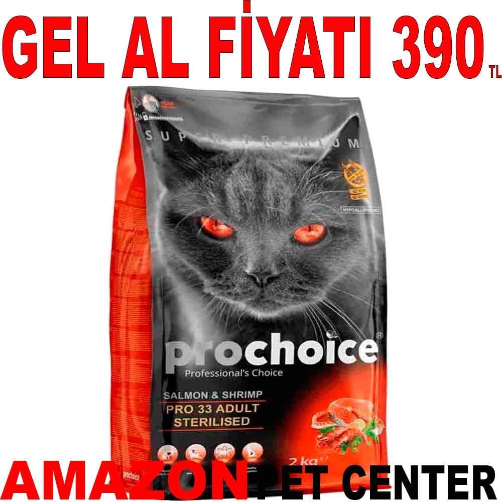 Prochoice Pro 33 Somonlu ve Karidesli Kısırlaştırılmış Kedi Maması 2 Kg 18001006 Amazon Pet Center