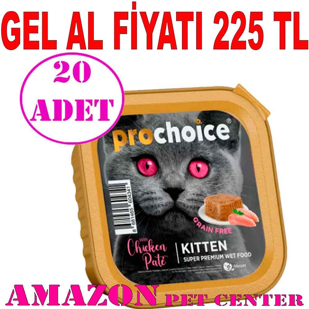 ProChoice Yavru Kedi Konservesi Tavuklu Ezme 100 Gr 20 AD 17686006 Amazon Pet Center
