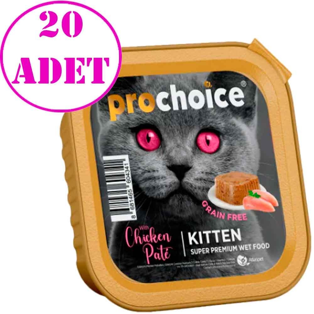 ProChoice Yavru Kedi Konservesi Tavuklu Tahılsız Ezme 100 Gr 20 AD 17686006 Amazon Pet Center