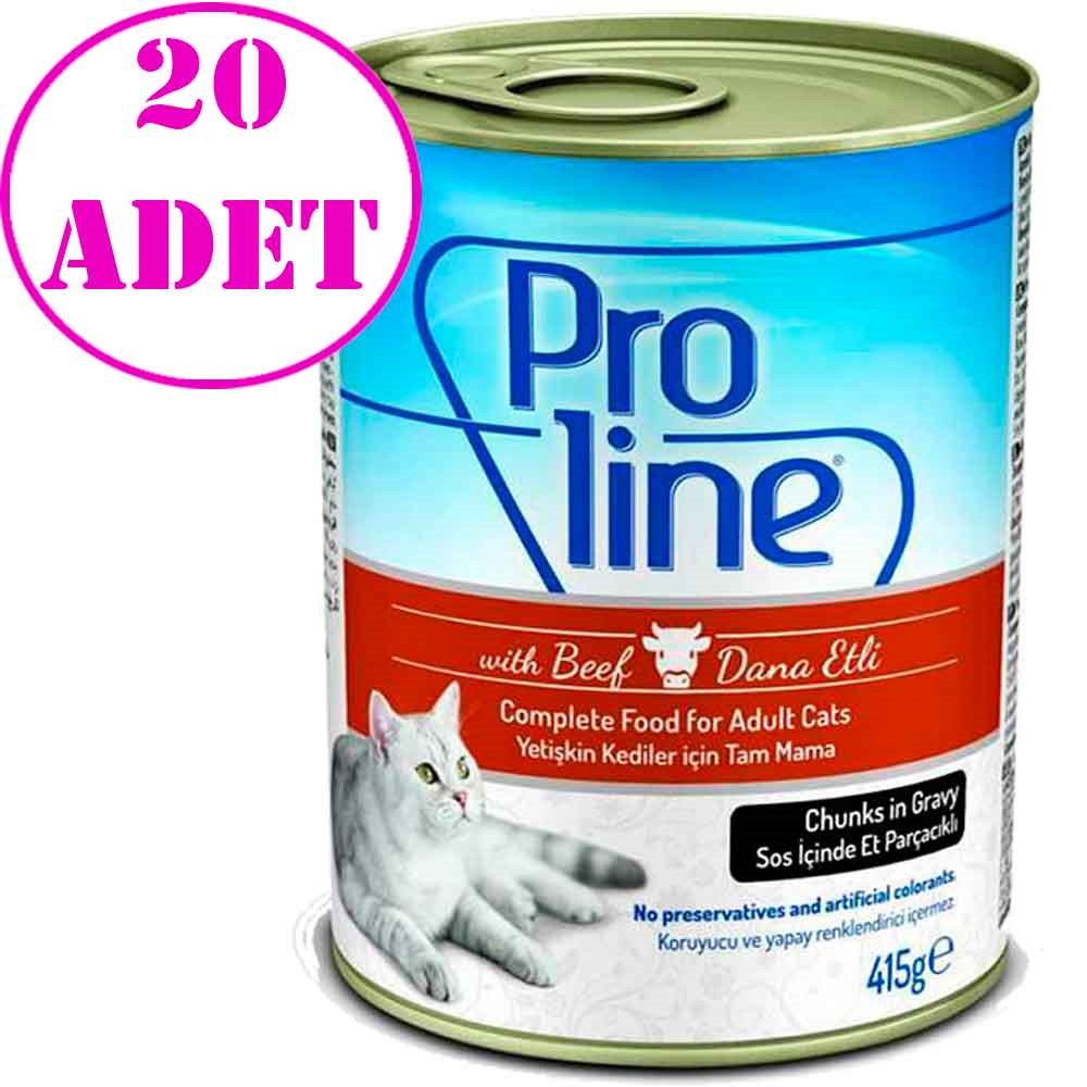 ProLine Biftekli Kedi Konservesi 415 Gr 20 AD 32122169 Amazon Pet Center
