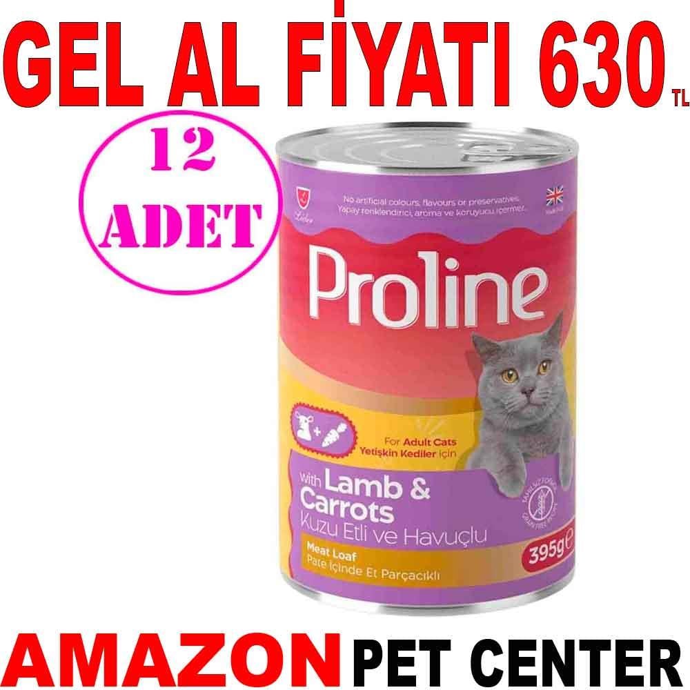 Proline Kedi Konserve Maması Pate Kuzu Etli ve Havuçlu 395 Gr 12 AD 20600006 Amazon Pet Center