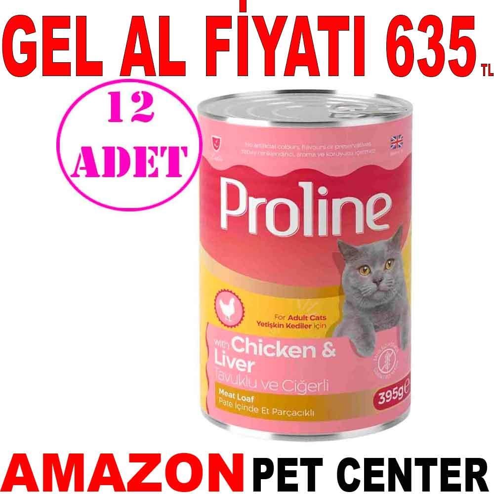 Proline Kedi Konserve Maması Pate Tavuklu ve Ciğerli 395 Gr 12 AD 20594008 Amazon Pet Center