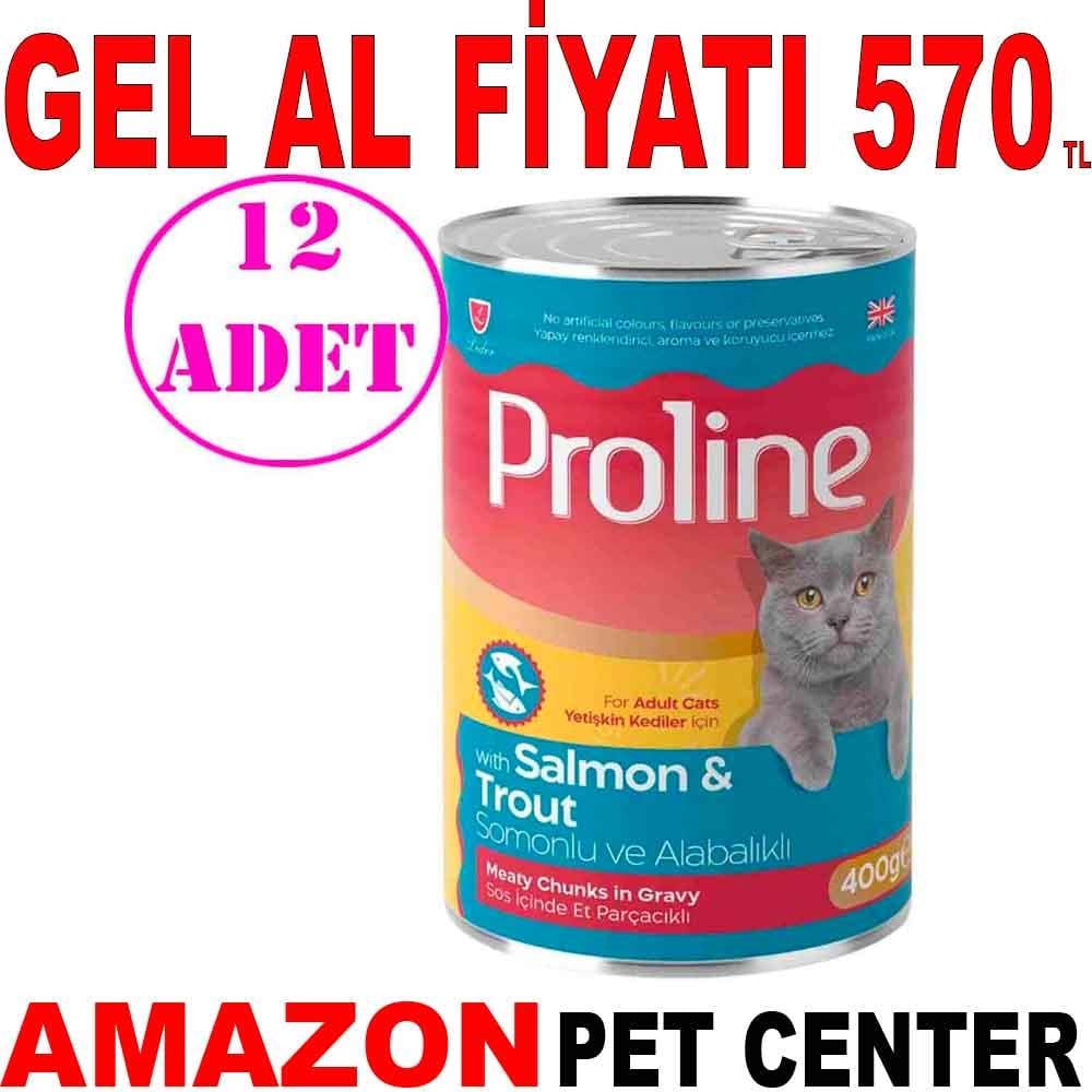 Proline Kedi Konserve Maması Somonlu ve Alabalıklı 400 Gr 12 AD 20591007 Amazon Pet Center