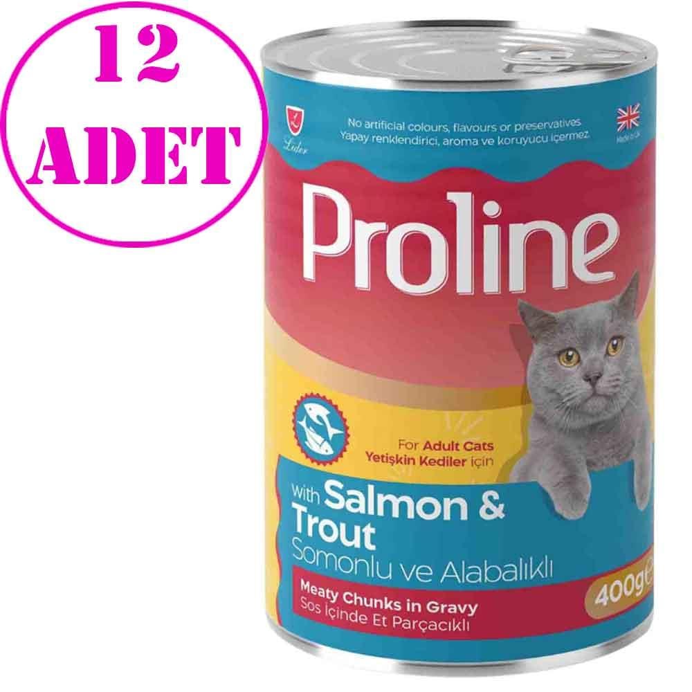 Proline Kedi Konserve Maması Somonlu ve Alabalıklı 400 Gr 12 AD 20590000 Amazon Pet Center