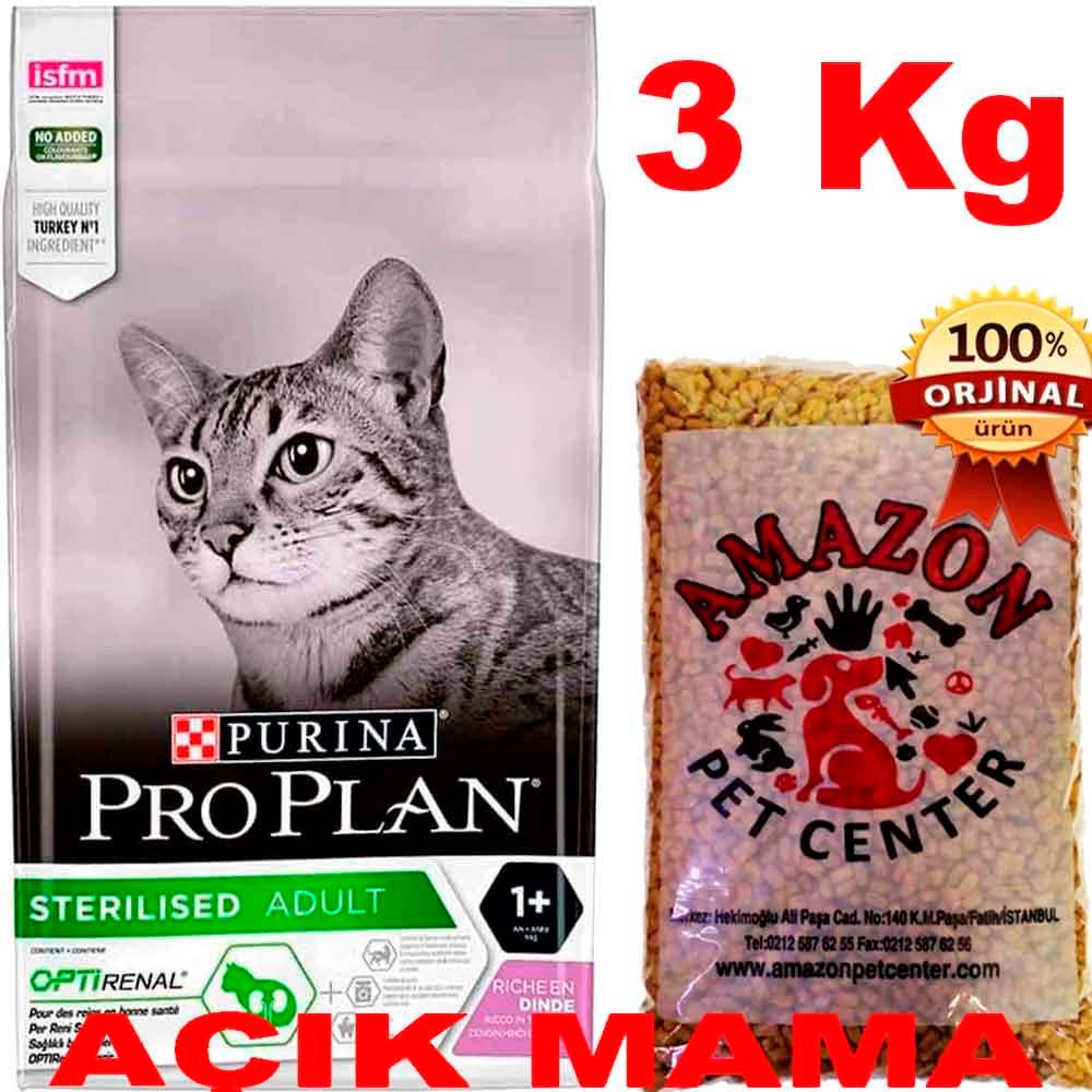 Proplan Sterilised Hindili Açık Kedi Maması 3 Kg 32117004 Amazon Pet Center