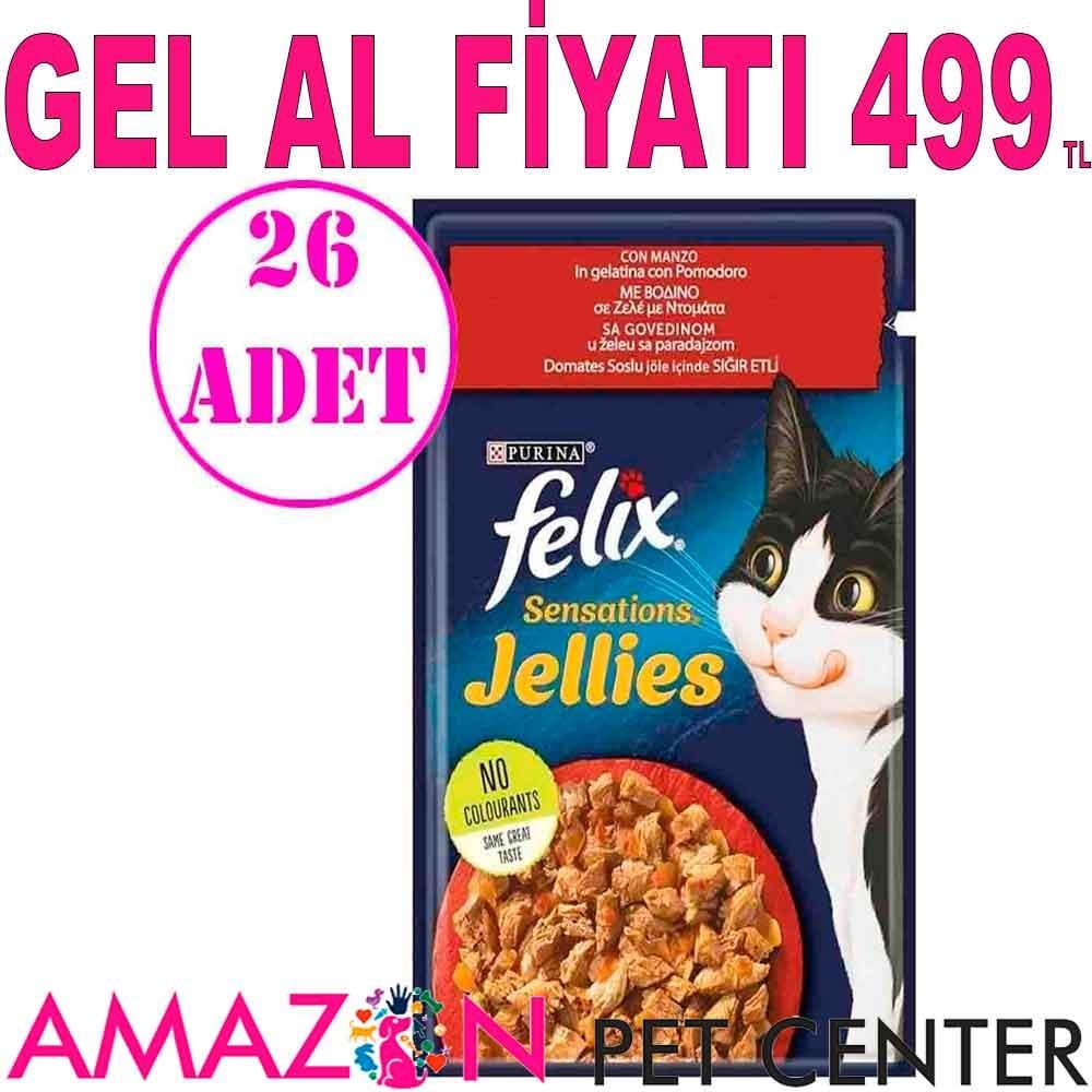 Purina Felix Sığır Eti ve Domates Soslu Yaş Kedi Maması 85 Gr 26 AD 20044008 Amazon Pet Center