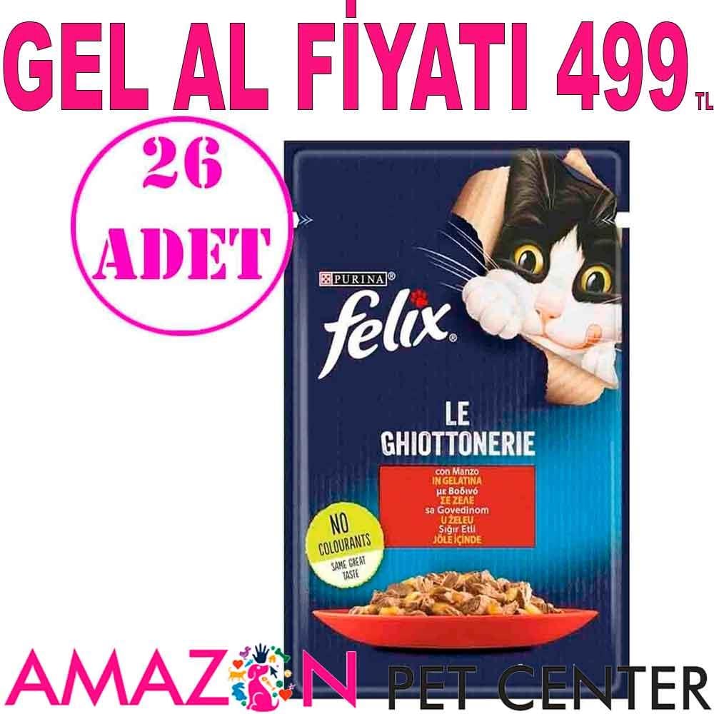 Purina Felix Sığır Etli Yaş Kedi Maması 85 Gr 26 AD 20049003 Amazon Pet Center