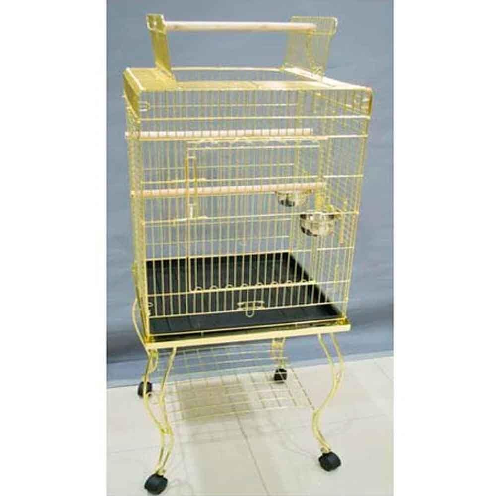 QH Papağan Kafesi Sehpalı Gold 51x51x129 cm 1830000090904 Amazon Pet Center