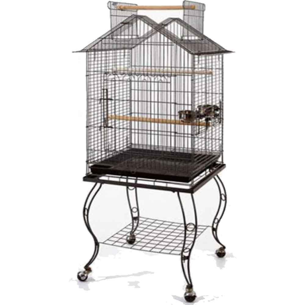 QH Sehpalı Papağan Kafesi Siyah Dövme 51x51x139 Cm 934 ADS 1830001083301 Amazon Pet Center