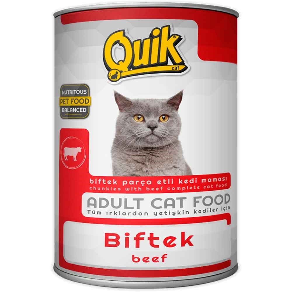 Quik Biftekli Kedi Konservesi 415 gr 8680468041269 Amazon Pet Center