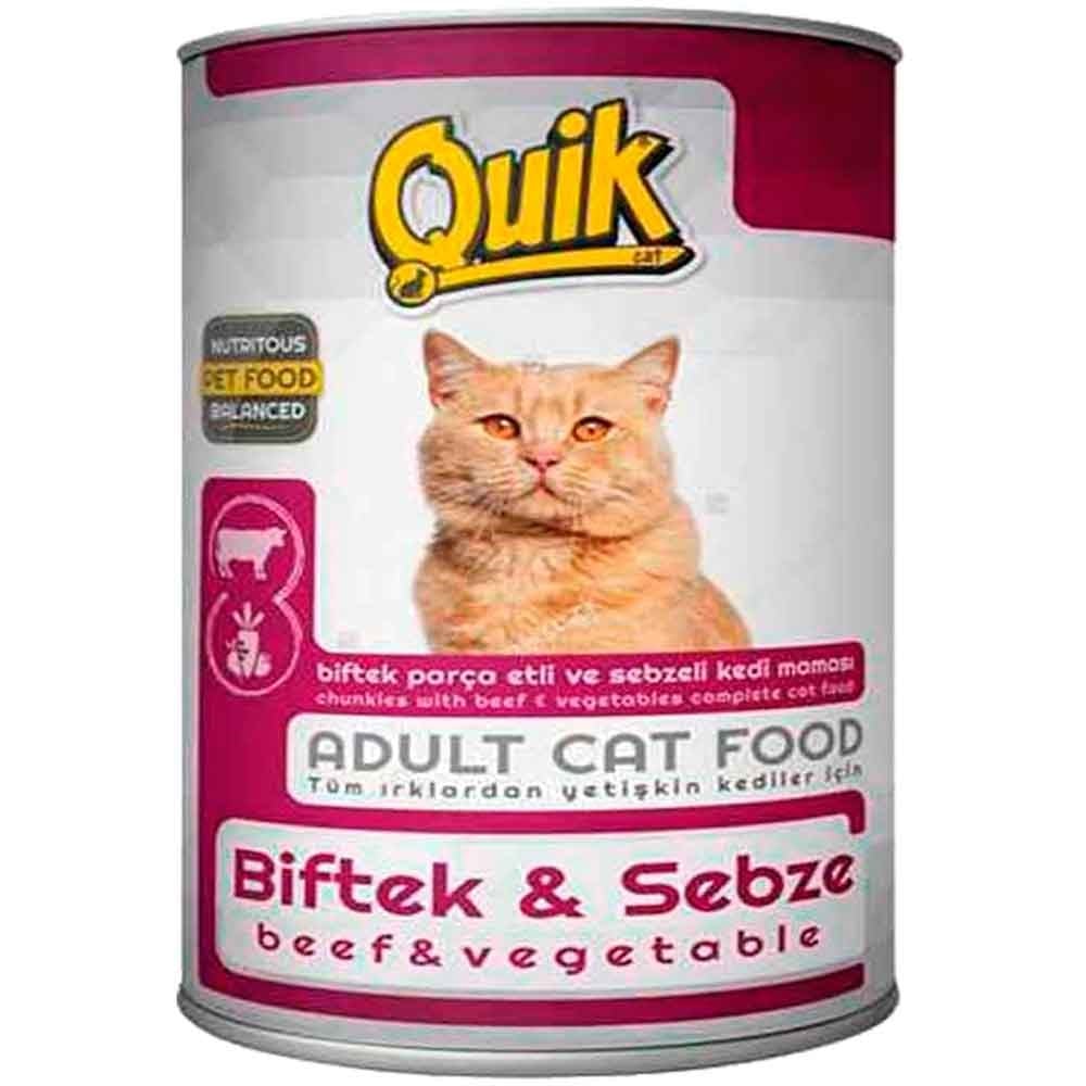 Quik Biftekli ve Sebzeli Kedi Konservesi 415 Gr 8680468045489 Quik Yetişkin Kedi Konserve Mamaları Amazon Pet Center