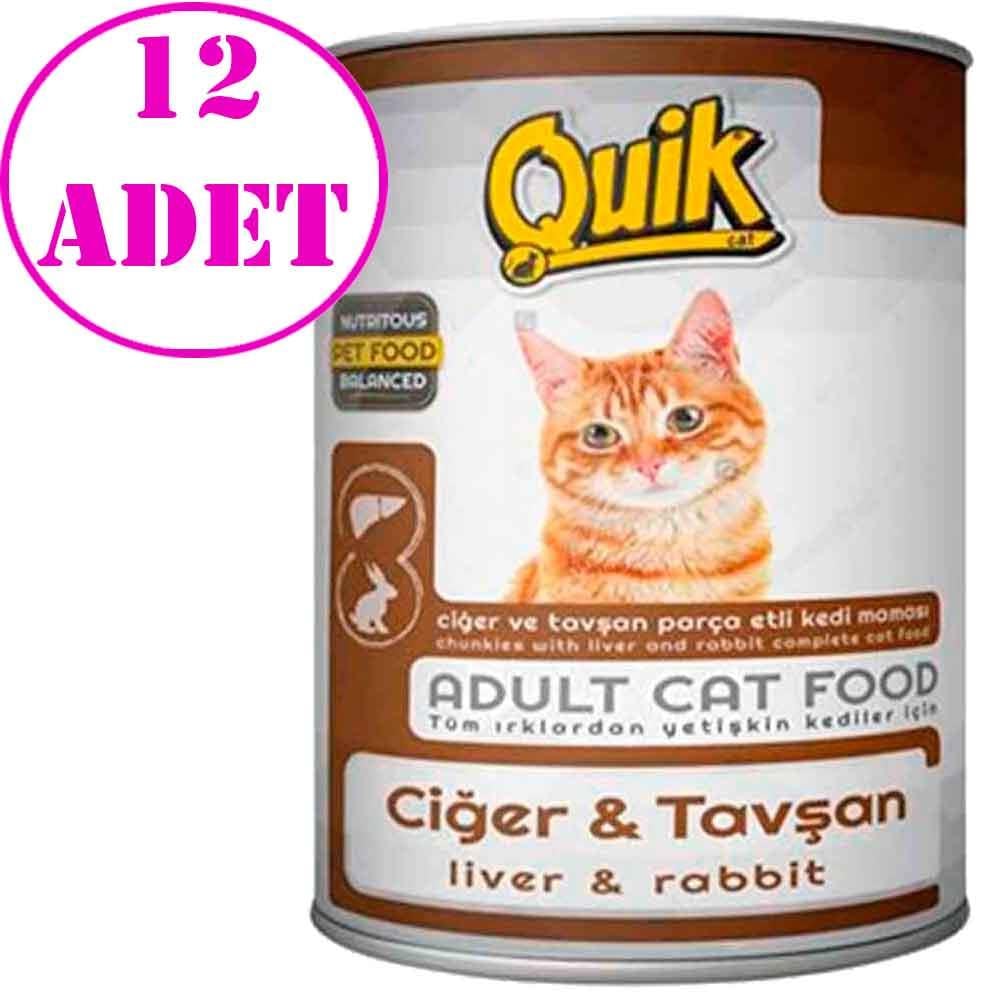 Quik Ciğerli Tavşanlı Kedi Konservesi 415 gr 12 AD 18843002 Amazon Pet Center