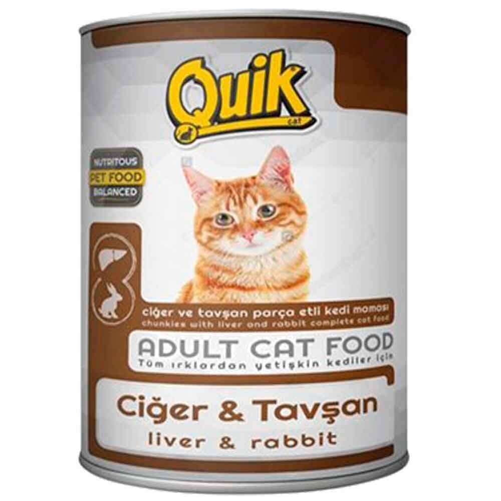 Quik Ciğerli Tavşanlı Kedi Konservesi 415 gr 8680468041283 Quik Yetişkin Kedi Konserve Mamaları Amazon Pet Center