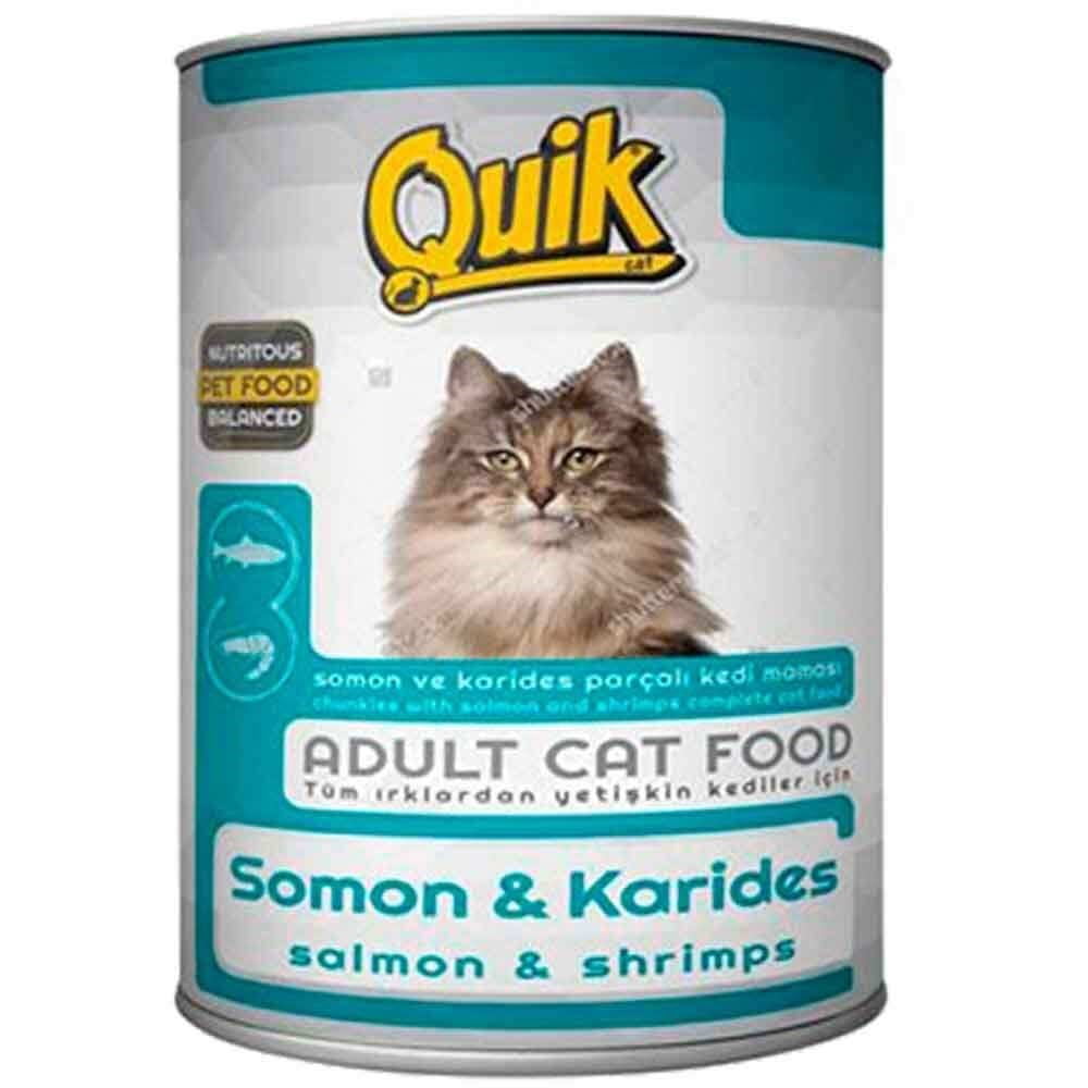 Quik Kedi Konservesi Somon Karides 415 gr 8680468041252 Quik Yetişkin Kedi Konserve Mamaları Amazon Pet Center