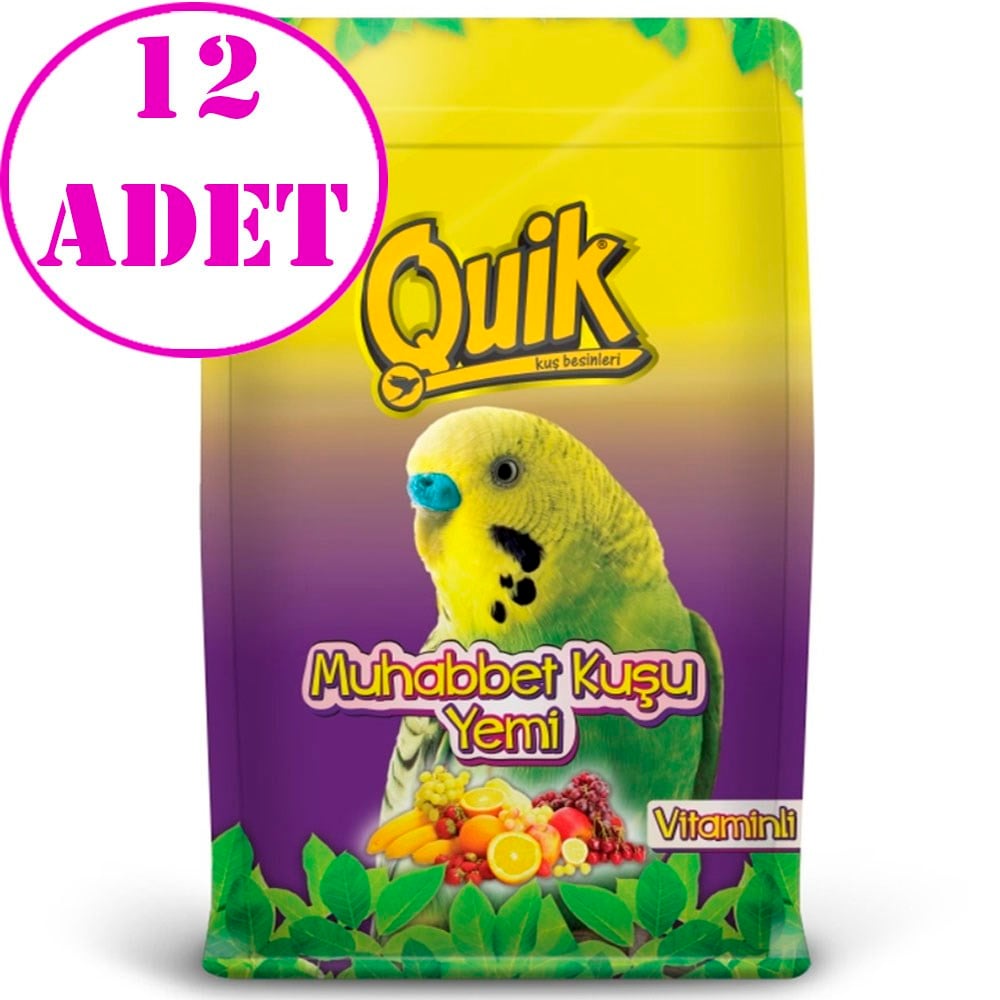 QUİK Muhabbet Kuşu Yemi 400gr 12 AD 32126853 Amazon Pet Center