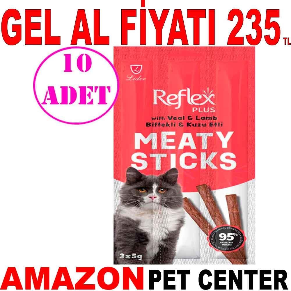Reflex Biftekli Kuzulu Kedi Ödül Çubuğu 5 Gr 3 Lü 10 AD 19361000 Amazon Pet Center