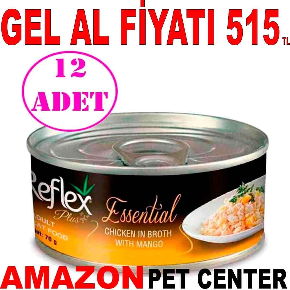 Reflex Plus Essential Kedi Konservesi Tavuklu Mangolu 70 Gr 12 AD 18731002 Amazon Pet Center