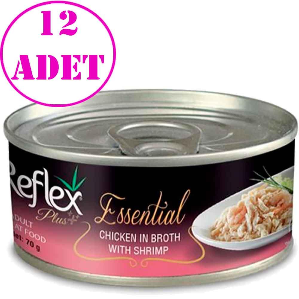 Reflex Plus Essential Tavuklu ve Karidesli Yetişkin Kedi Konservesi 70 Gr 12 AD 32118599 Amazon Pet Center