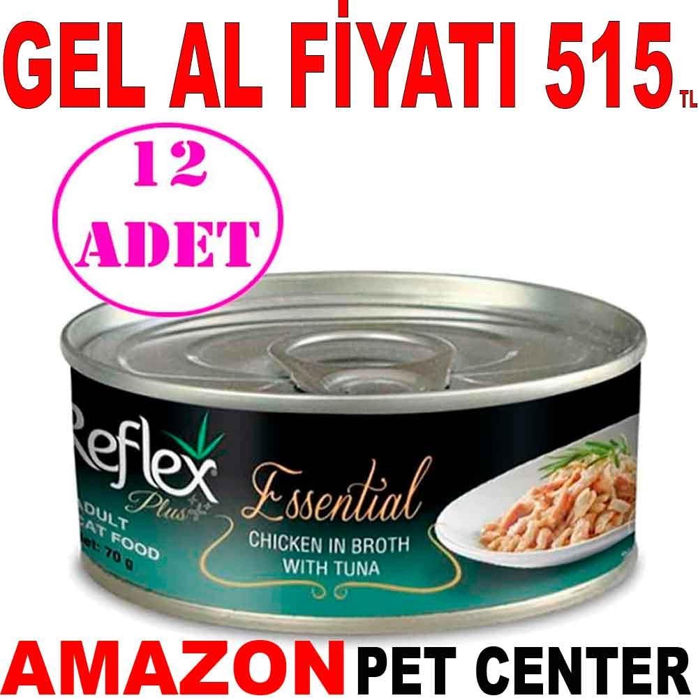 Reflex Plus Essential Tavuklu ve Ton Balıklı Yetişkin Kedi Konservesi 70 Gr 12 AD 18735000 Amazon Pet Center