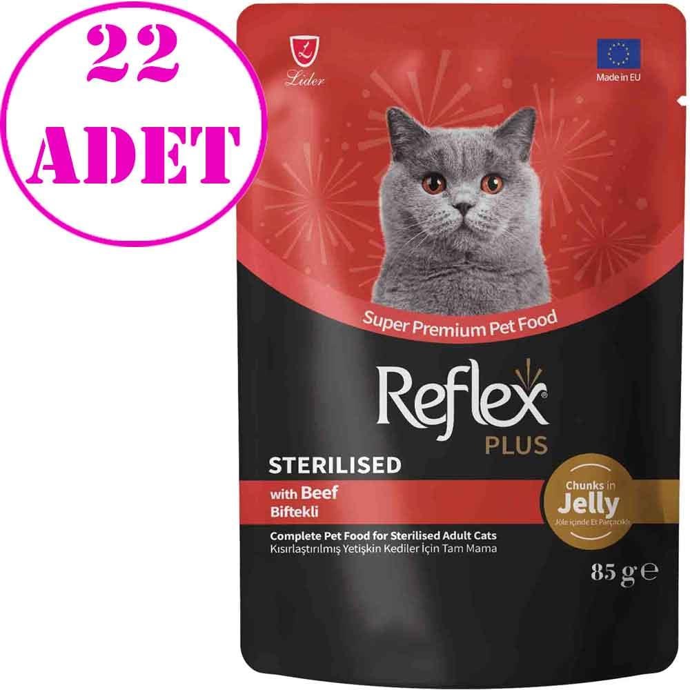 Reflex Plus Jöle İçinde Biftekli Kısırlaştırılmış Kedi Konservesi 85 Gr 22 AD 21245008 Amazon Pet Center