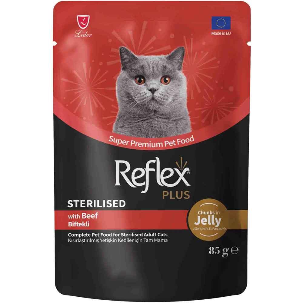 Reflex Plus Jöle İçinde Et Parçacıklı Biftekli Kısırlaştırılmış Kedi Konservesi 85 Gr 8698995034180 Amazon Pet Center