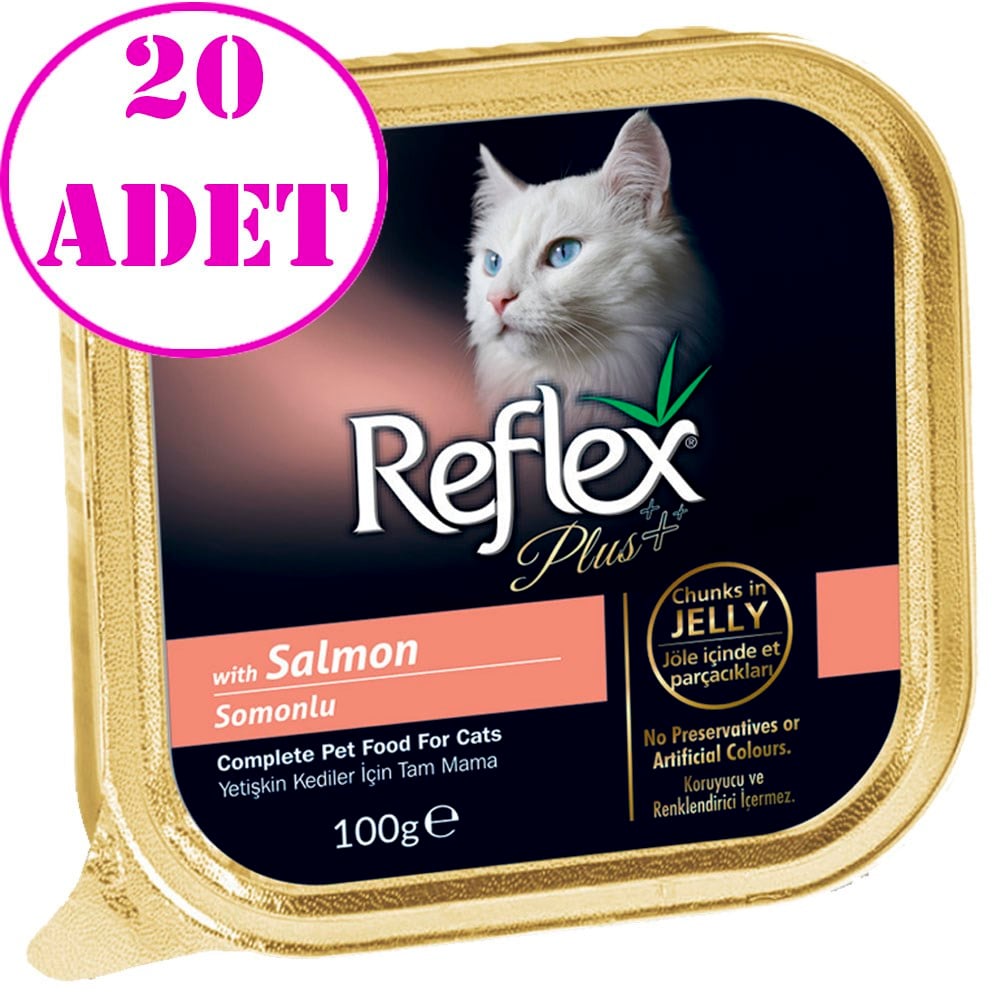Reflex Plus Jöle İçinde Somonlu Parça Etli Yetişkin Kedi Konservesi 100gr 20 AD 32128154 Amazon Pet Center