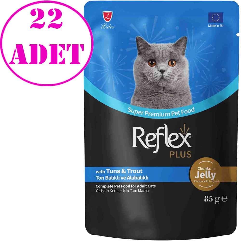 Reflex Plus Jöle İçinde Ton Balıklı ve Alabalıklı Kedi Konservesi 85 Gr 22 AD 21236006 Amazon Pet Center