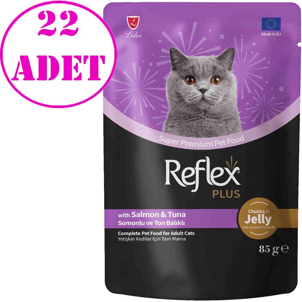 Reflex Plus Jöleli Somonlu ve Ton Balıklı Kedi Konservesi 85gr 22 AD 21227004 Amazon Pet Center