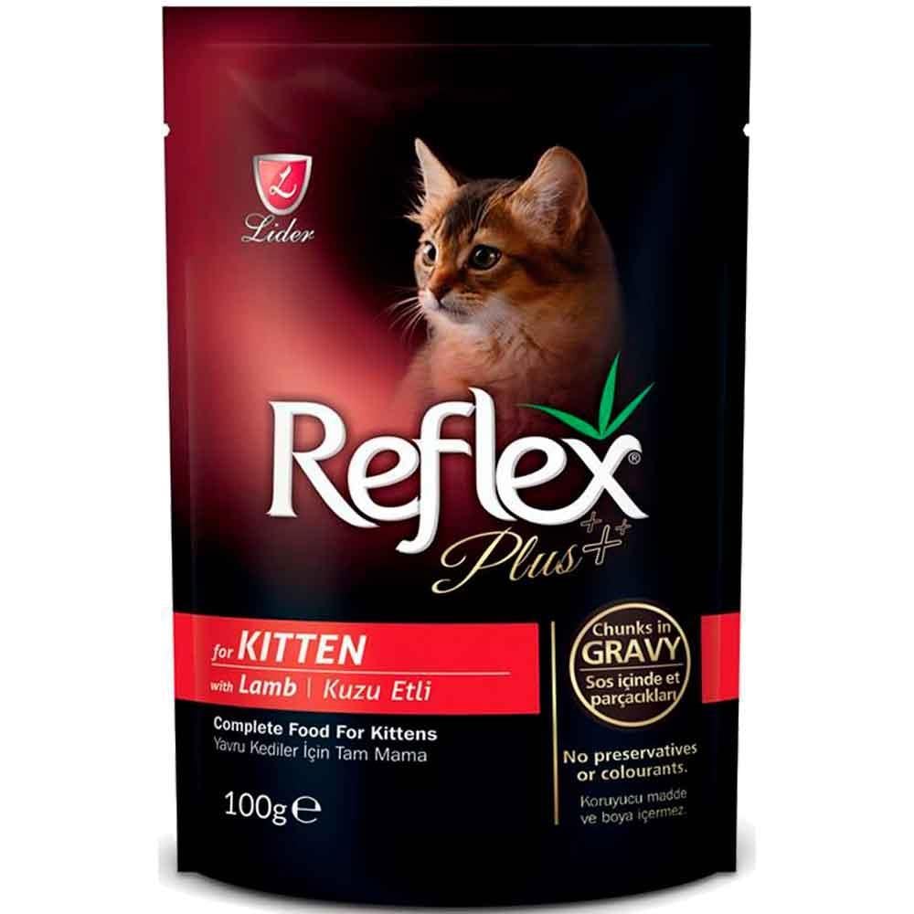 Reflex Plus Pouch Parça Etli Kuzulu Yavru Kedi Konservesi 100 Gr 8698995012454 Amazon Pet Center