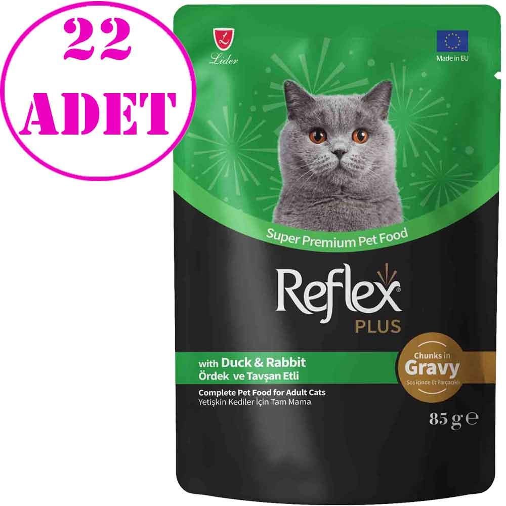 Reflex Plus Sos İçinde Ördekli ve Tavşanlı Kedi Konservesi 85 Gr 22 AD 21242007 Amazon Pet Center