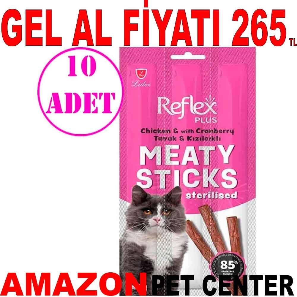 Reflex Plus Tavuklu ve Kızılcıklı Kısırlaştırılmış Kedi Ödül Çubuğu 3X5 Gr 10 AD 20845001 Amazon Pet Center