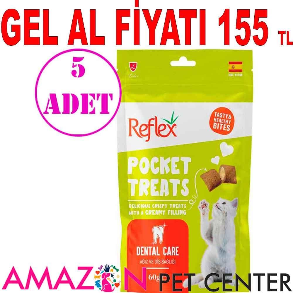 Reflex Pocket Kedi Ödül Maması Ağız ve Diş Sağlığı için 60 Gr 5 AD 21508004 Amazon Pet Center