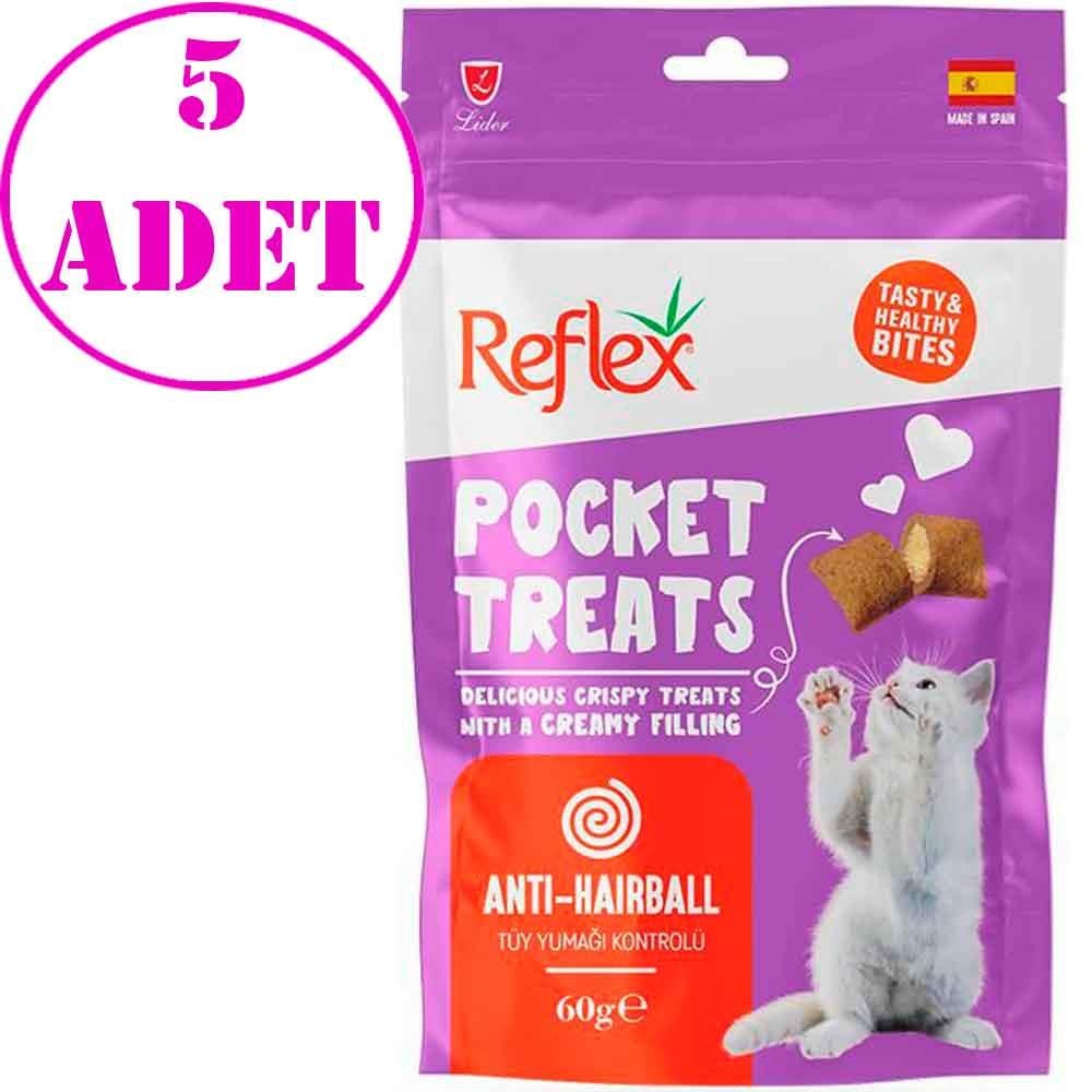 Reflex Pocket Treats Kedi Ödül Maması Anti-Hairball Tüy Yumağı Kontrolü 60 Gr 5 AD 21502002 Amazon Pet Center