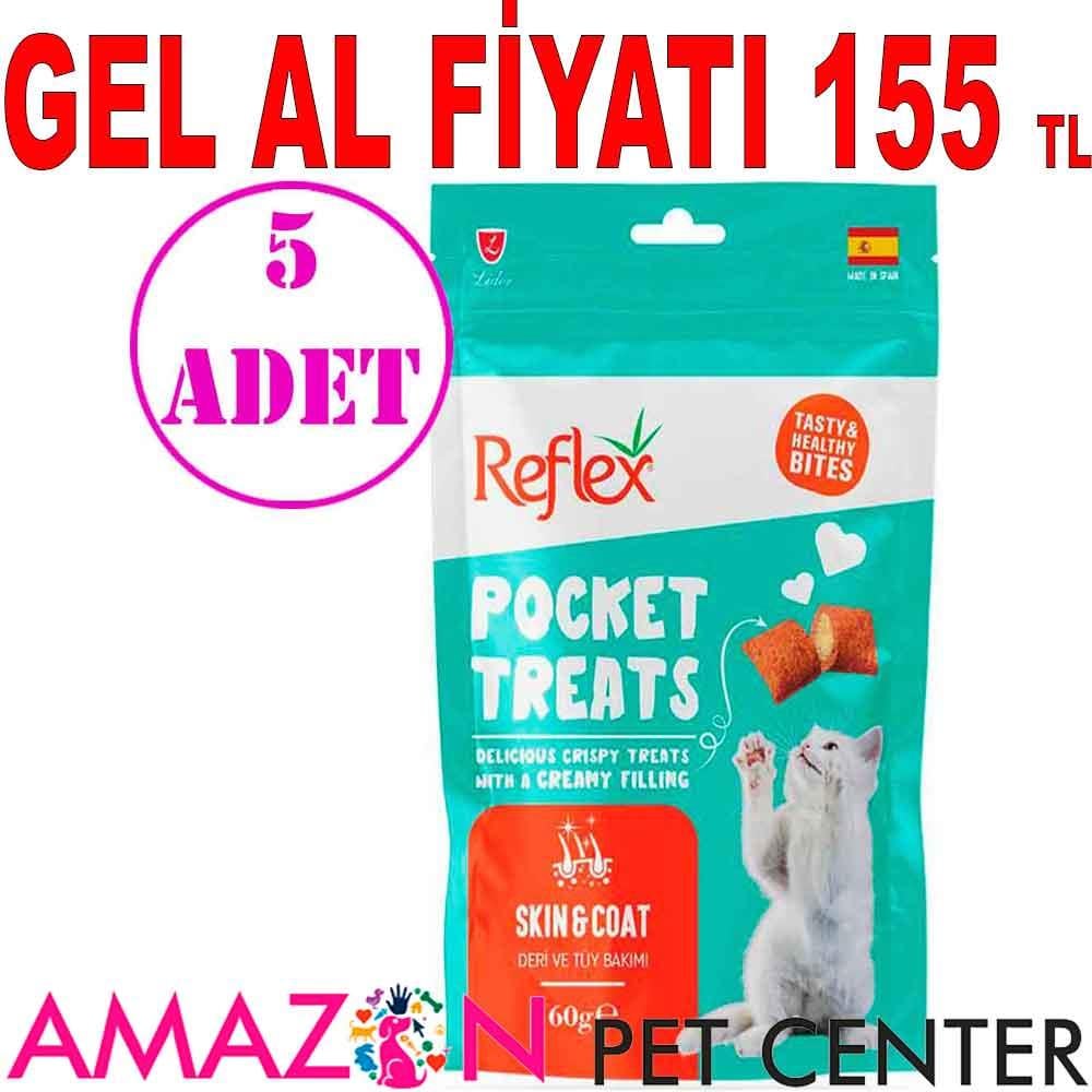 Reflex Pocket Treats Kedi Ödül Maması Deri ve Tüy Bakımı Destekleyici 60 Gr 5 AD 21501005 Amazon Pet Center
