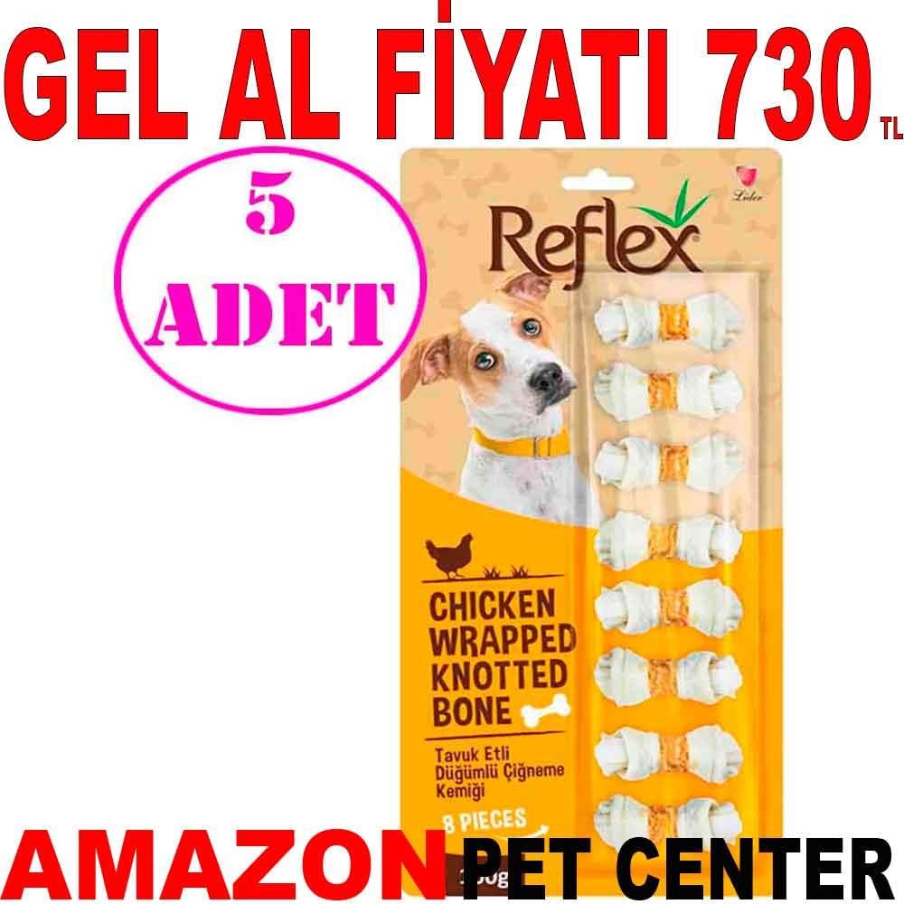 Reflex Tavuk Etli Köpek Ödülü Düğümlü Çiğneme Kemiği 8'li 100 Gr 5 AD 19157009 Amazon Pet Center