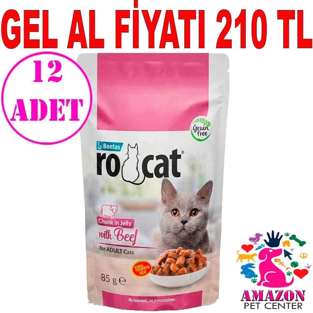 Ro Cat Biftekli Kedi Yaş Maması 85 Gr 12 AD 18529005 Amazon Pet Center