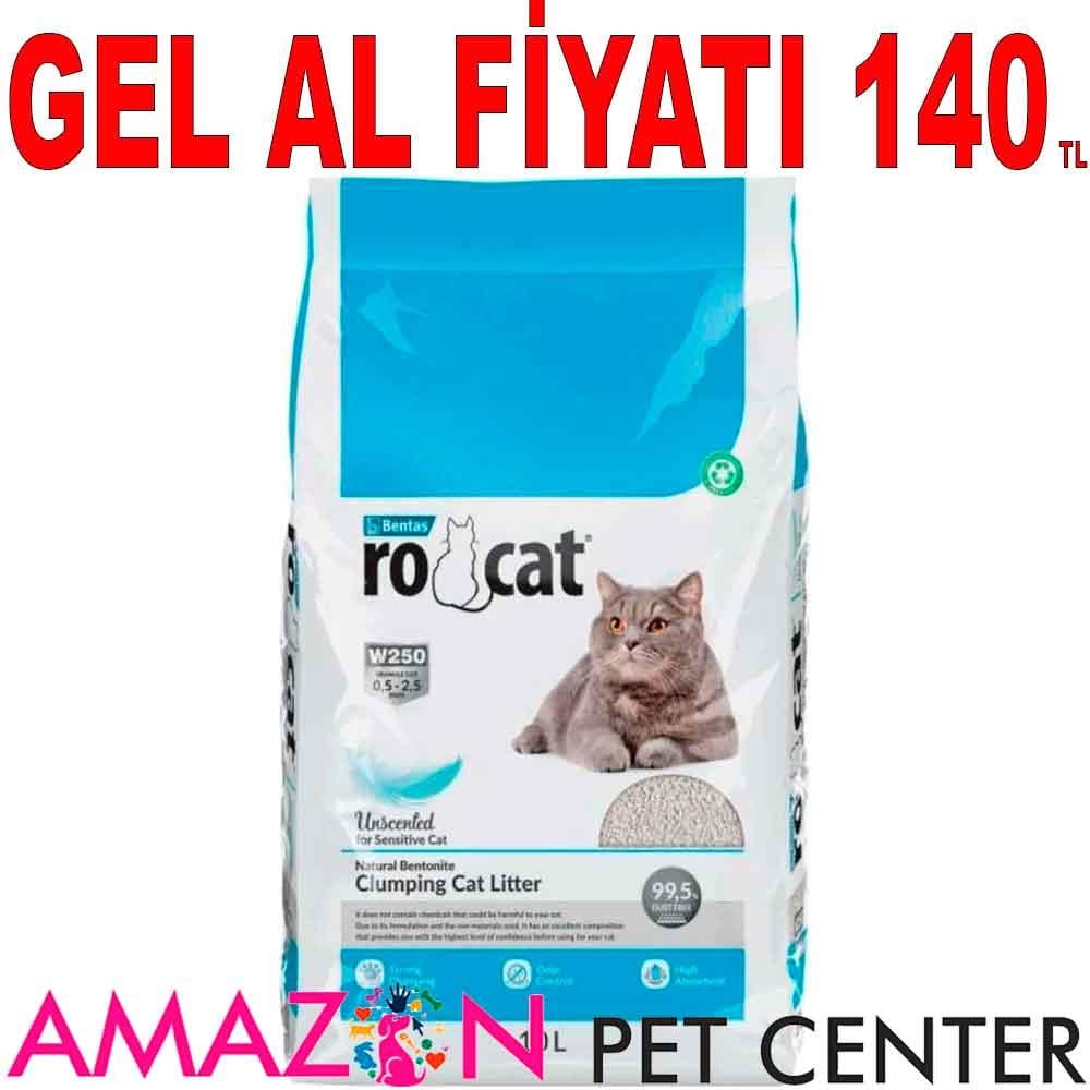 RoCat Kedi Kumu Kokusuz Naturel 10 LT 19750002 Amazon Pet Center