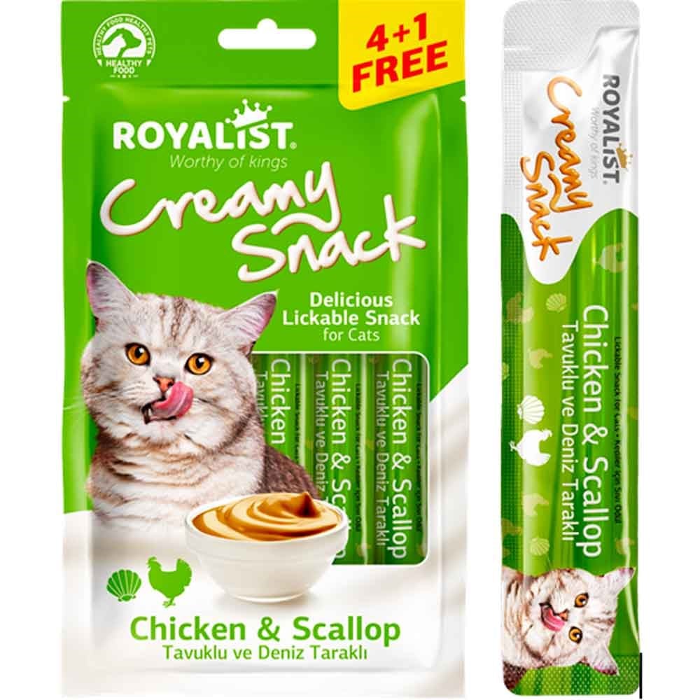 Royalist Kedi Ödülü Tavuk ve Deniz Tarağı Krema 5X15 Gr 8682291404532 Amazon Pet Center