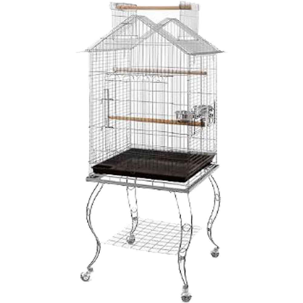 Sehpalı Papağan Kafesi KROM 51x51x139 Cm 934 AC 20157005 Amazon Pet Center