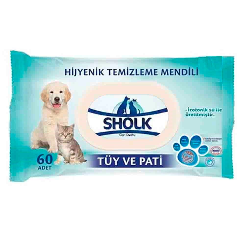 Sholk Hipoalerjenik Hijyenik Temizleme Mendili (60'lı) 8690536905607 Amazon Pet Center